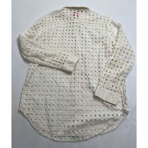 Solid & Striped Eyelet Cotton Oxford Tunic in Marshmallow - Picture 5 of 5